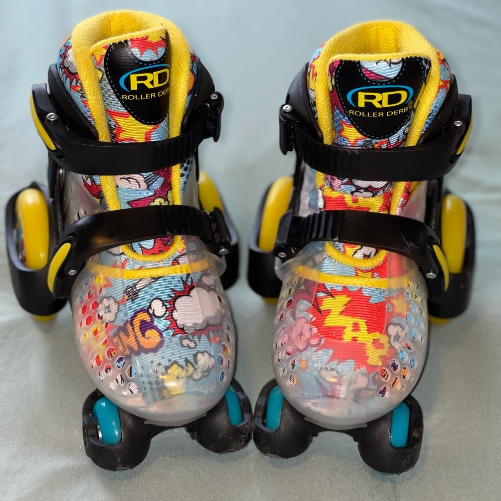 Yellow and blue Fun Roll Boy's Jr Adjustable Roller Skate